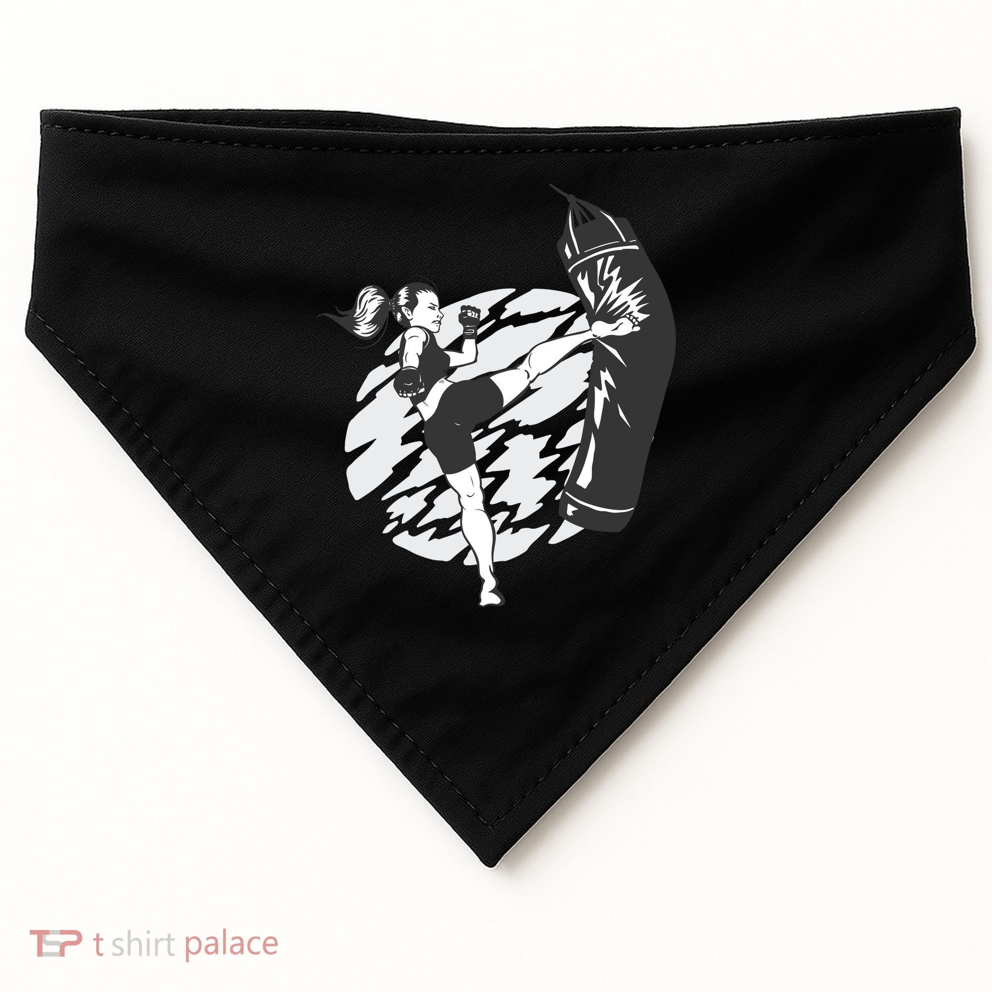 Woman High Kick Boxing USA-Made Doggie Bandana