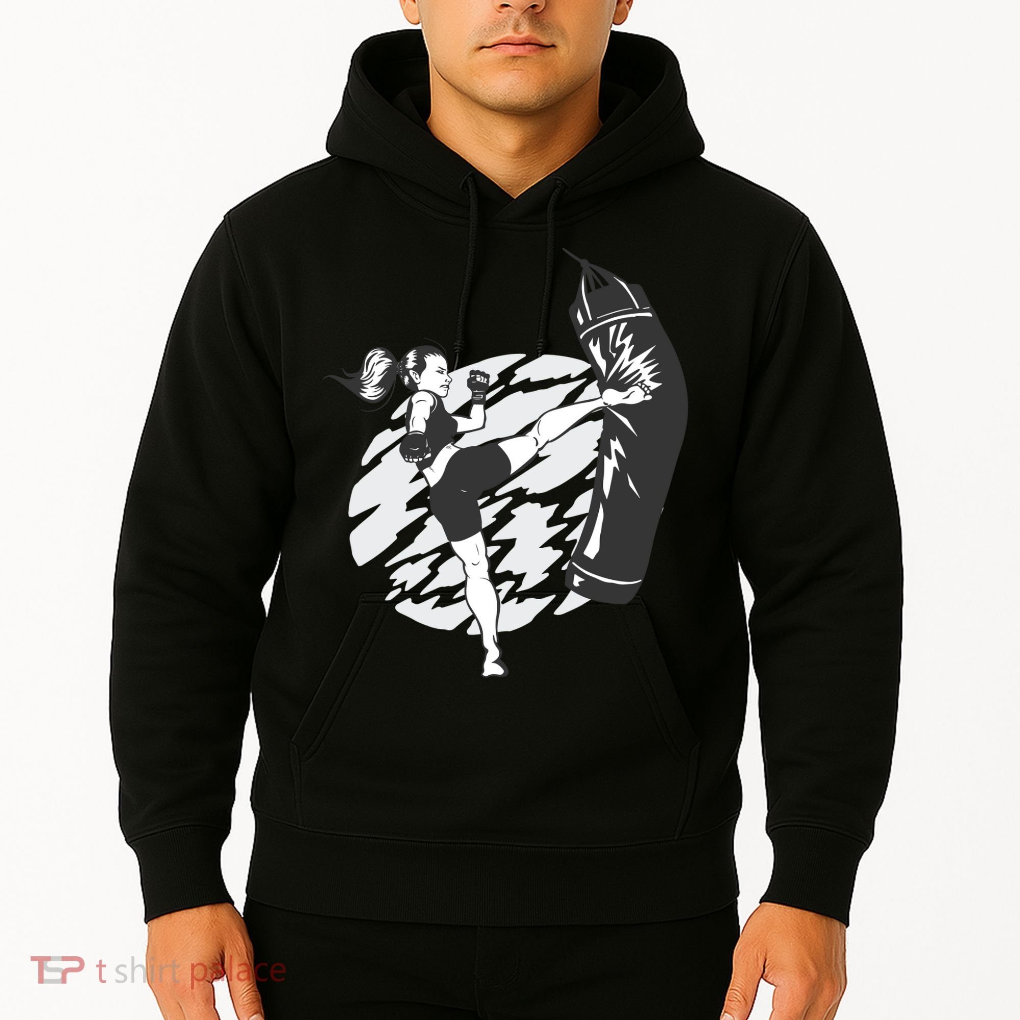 Woman High Kick Boxing Hoodie