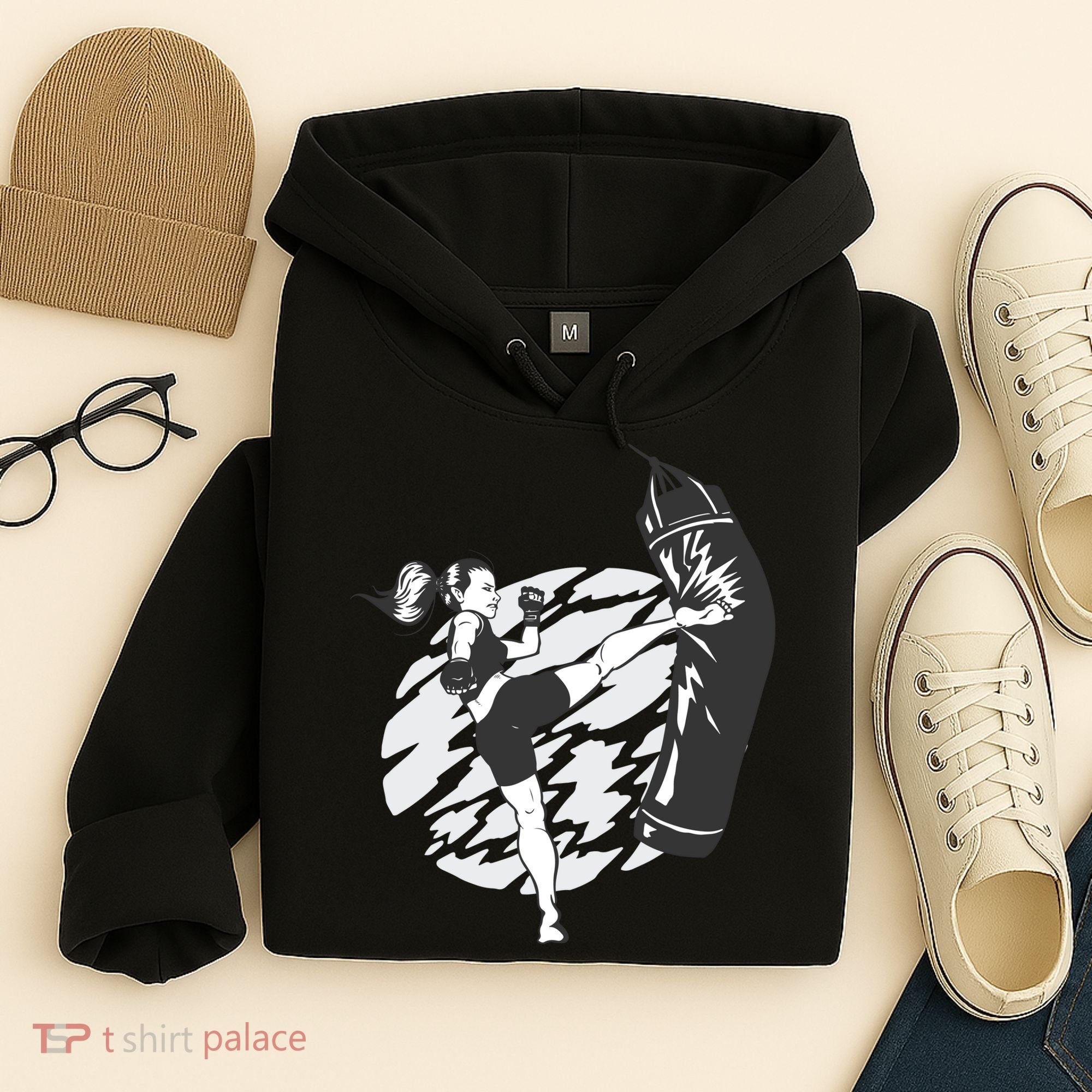 Woman High Kick Boxing Hoodie