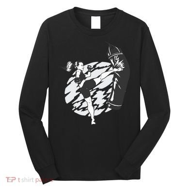 Woman High Kick Boxing Long Sleeve Shirt