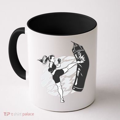 Woman High Kick Boxing Coffee Mug