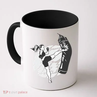 Woman High Kick Boxing Coffee Mug