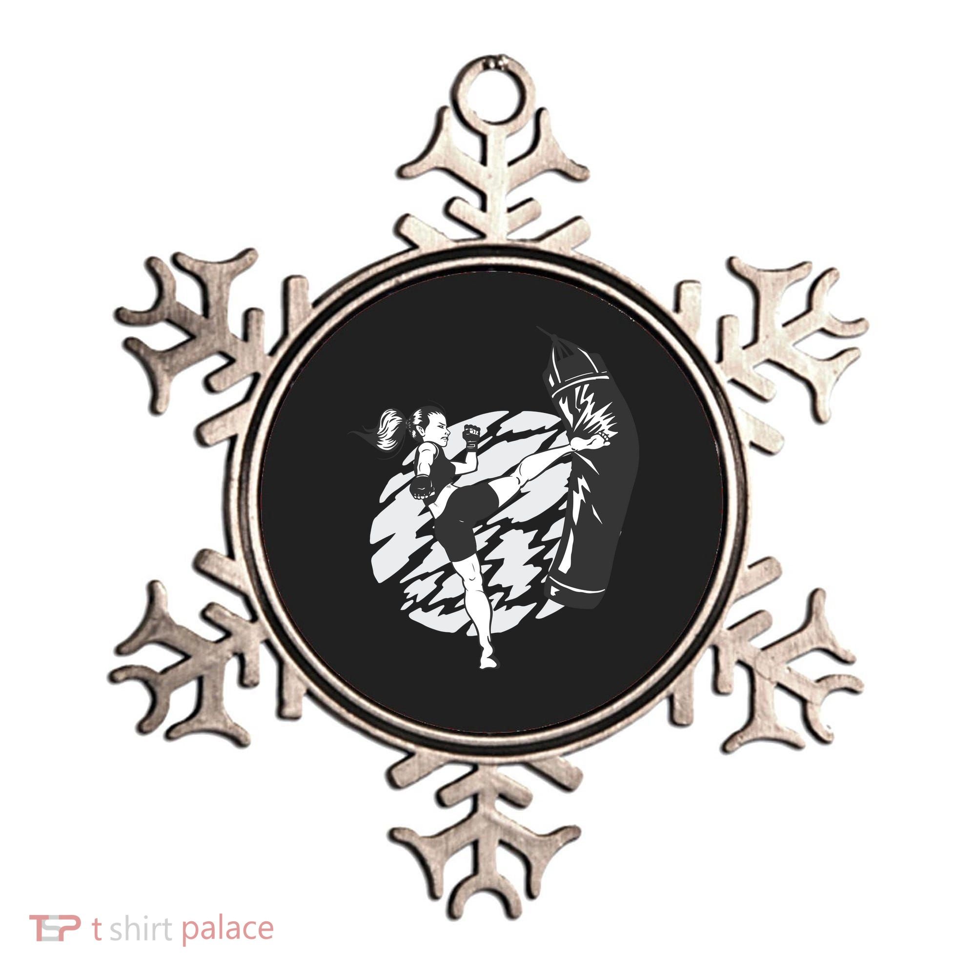 Woman High Kick Boxing Ornament