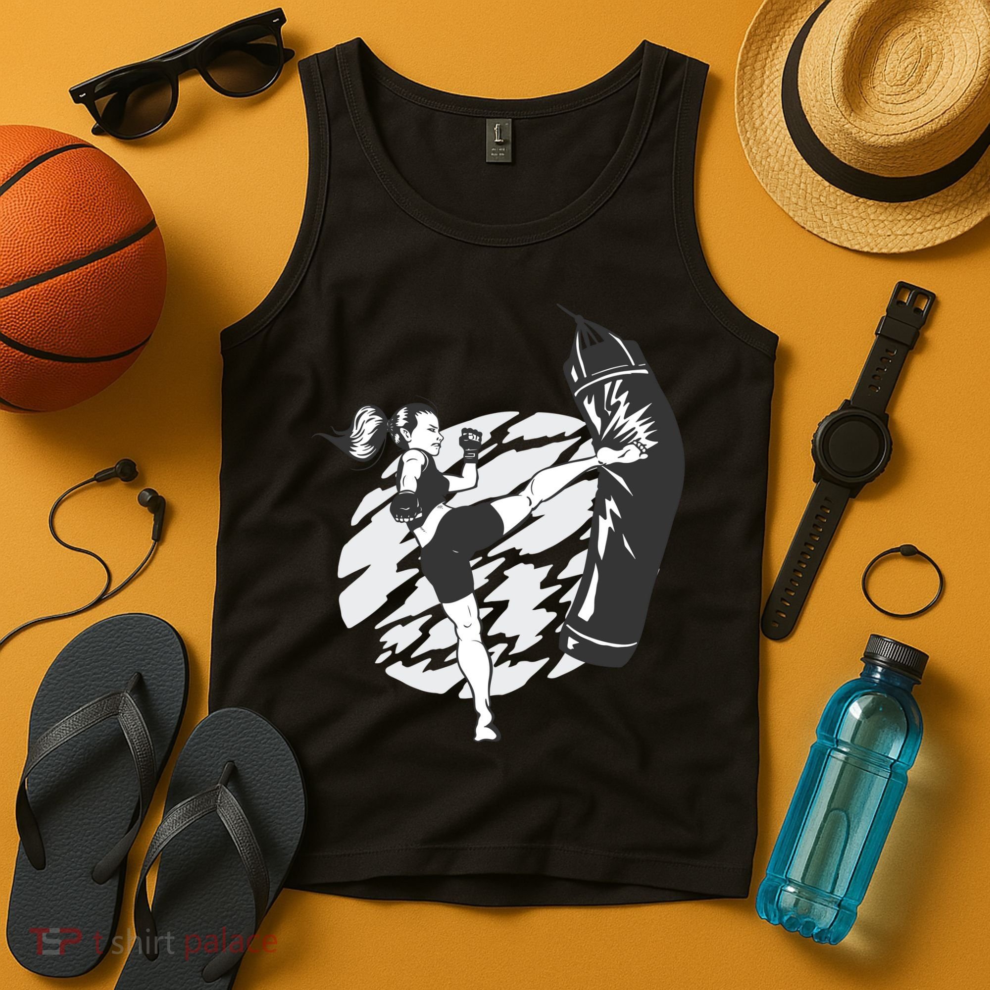 Woman High Kick Boxing Tank Top