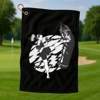 Woman High Kick Boxing Golf Towel thumb 1