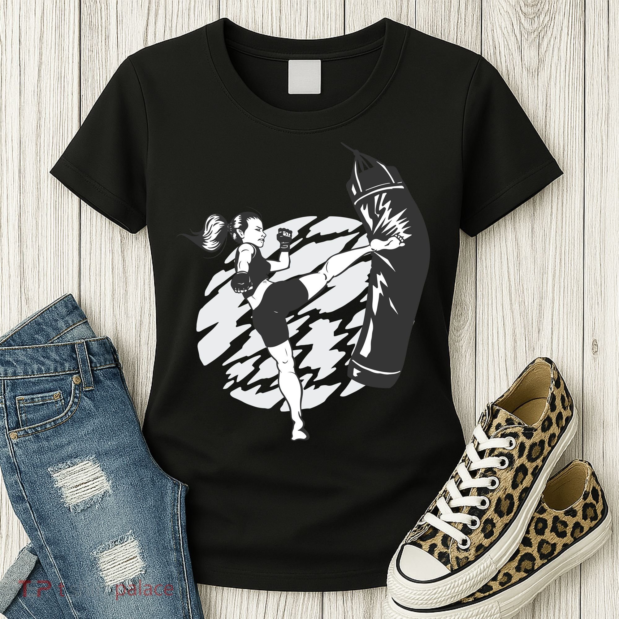 Woman High Kick Boxing Women's T-Shirt