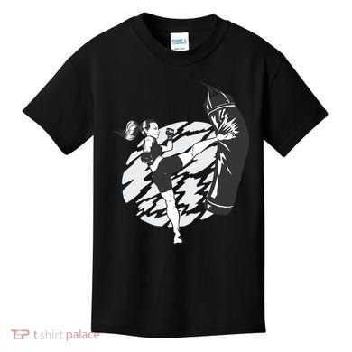 Woman High Kick Boxing Kids T-Shirt