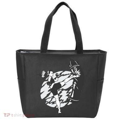Woman High Kick Boxing Tote Bag