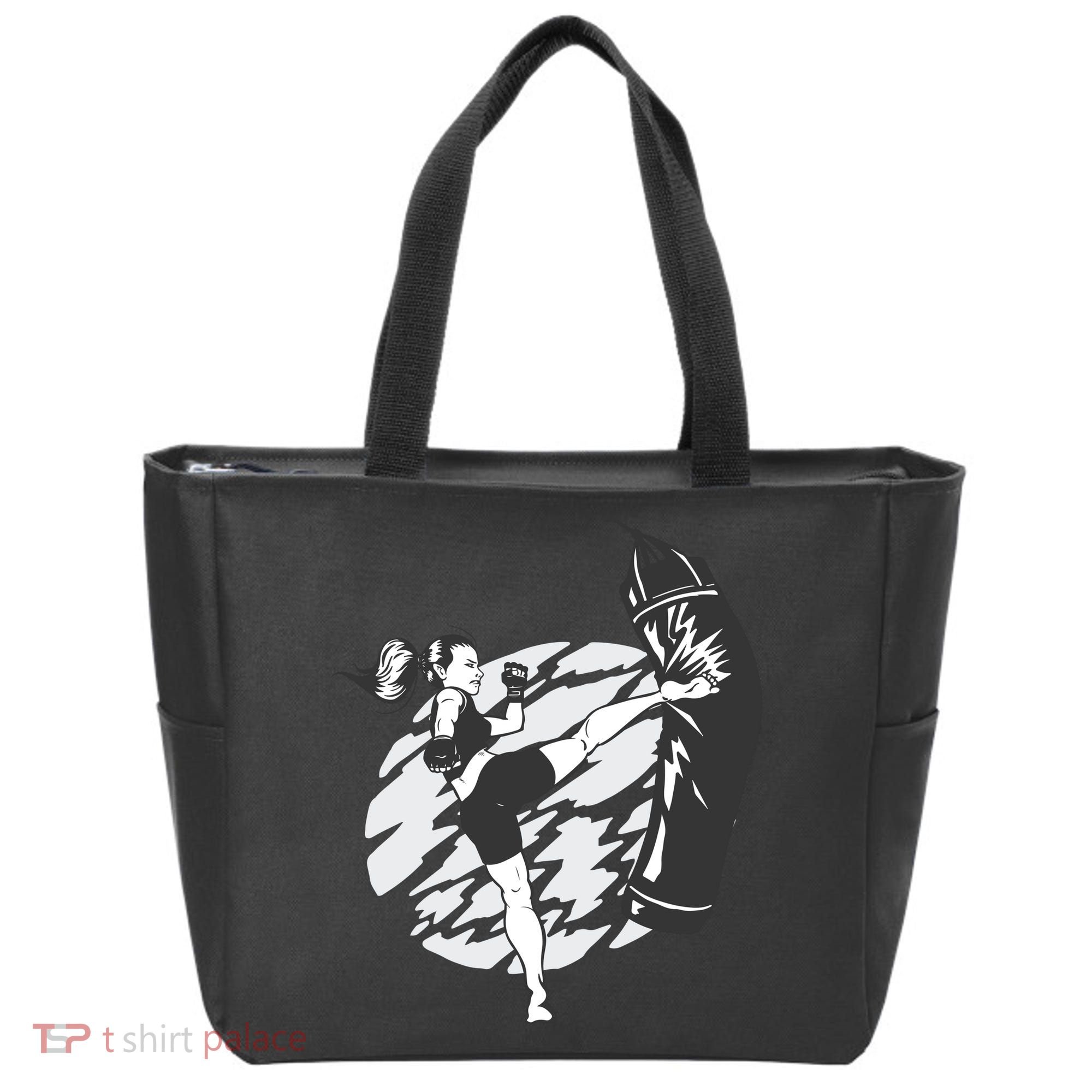 Woman High Kick Boxing Tote Bag