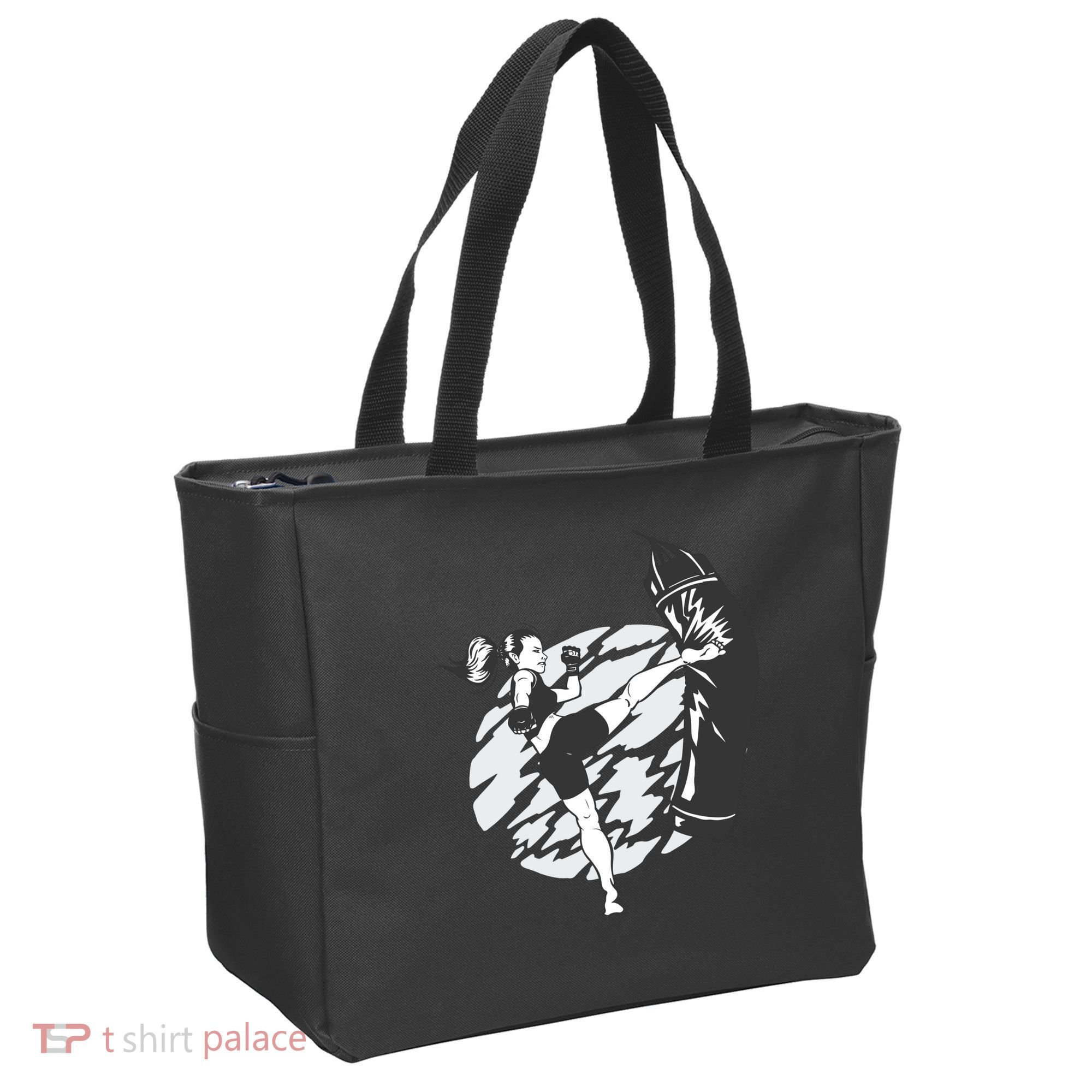 Woman High Kick Boxing Tote Bag
