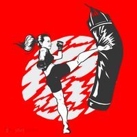 Woman High Kick Boxing Santa Hat thumb 1