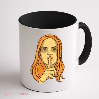 Woman Sushing Coffee Mug back