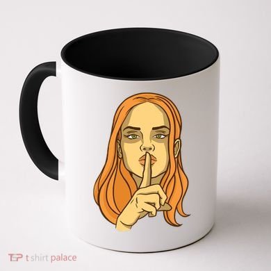 Woman Sushing Coffee Mug