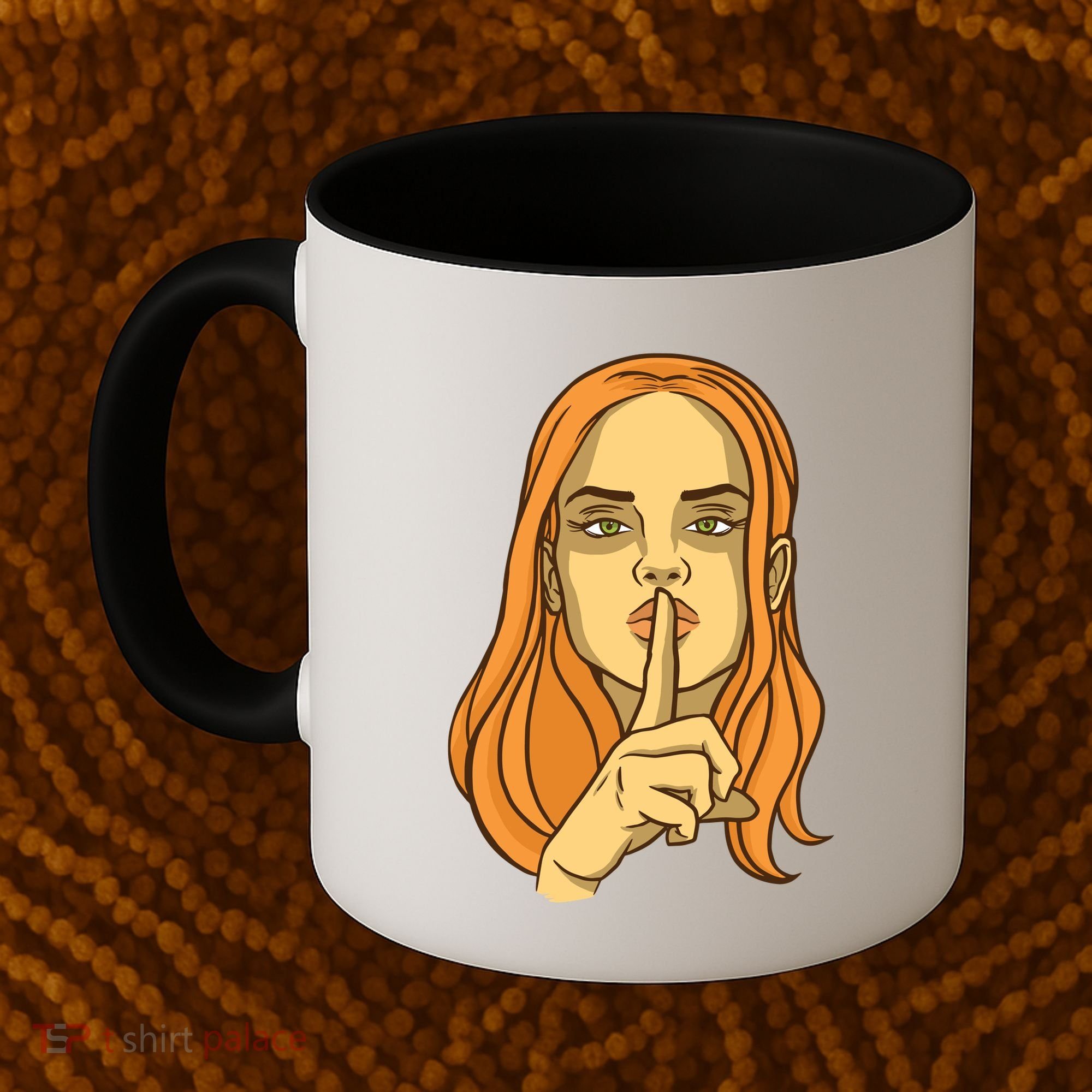 Woman Sushing Coffee Mug