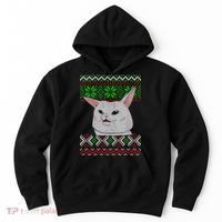 Woman Yelling At A Cat Ugly Christmas Sweater Meme Hoodie thumb 0