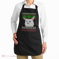 Woman Yelling At A Cat Ugly Christmas Sweater Meme Apron thumb 2