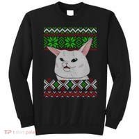 Woman Yelling At A Cat Ugly Christmas Sweater Meme Sweatshirt thumb 0