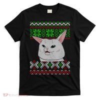 Woman Yelling At A Cat Ugly Christmas Sweater Meme T-Shirt thumb 0