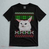Woman Yelling At A Cat Ugly Christmas Sweater Meme T-Shirt thumb 5