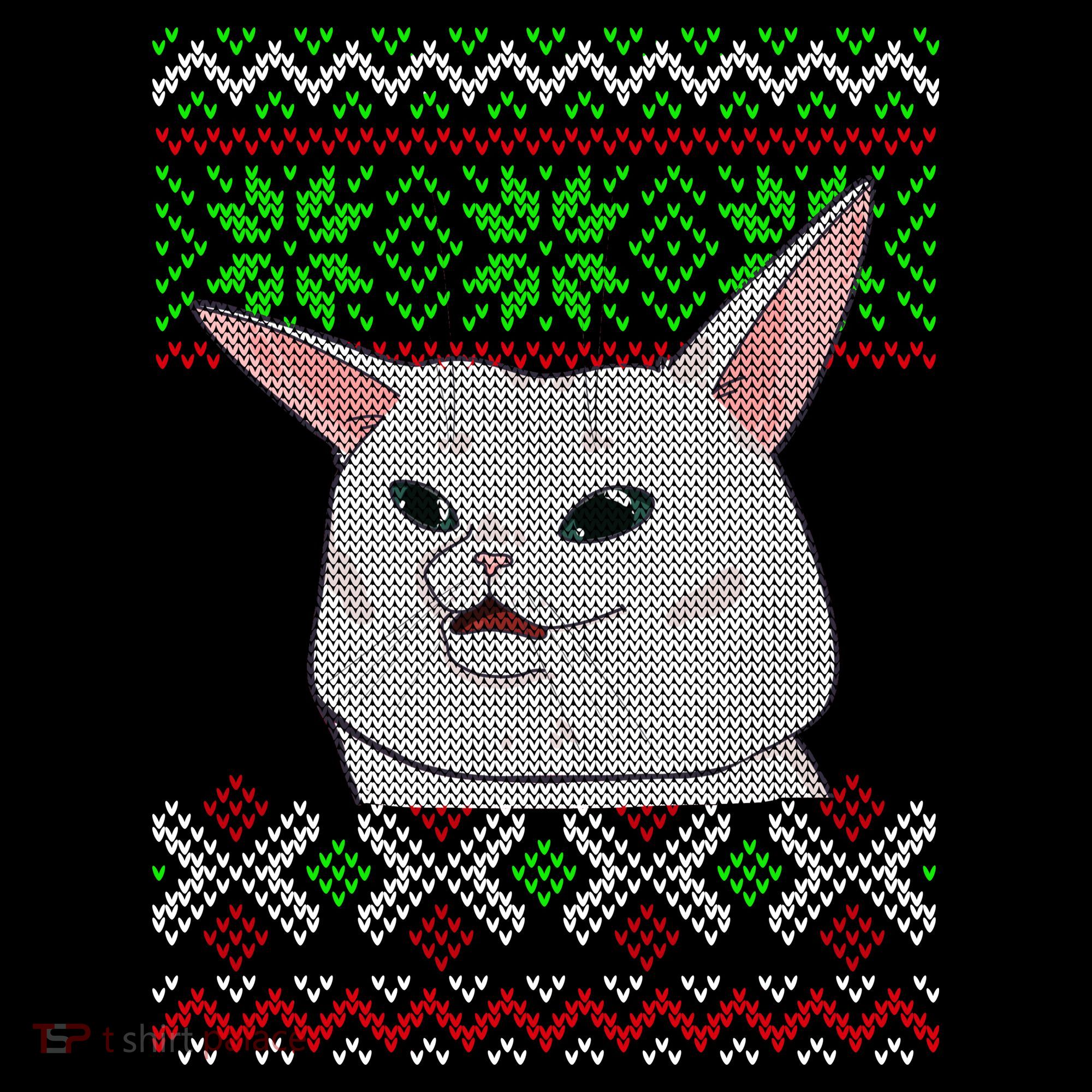 Woman Yelling At A Cat Ugly Christmas Sweater Meme Coffee Mug