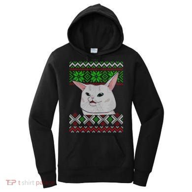 Woman Yelling At A Cat Ugly Christmas Sweater Meme Women's Hoodie