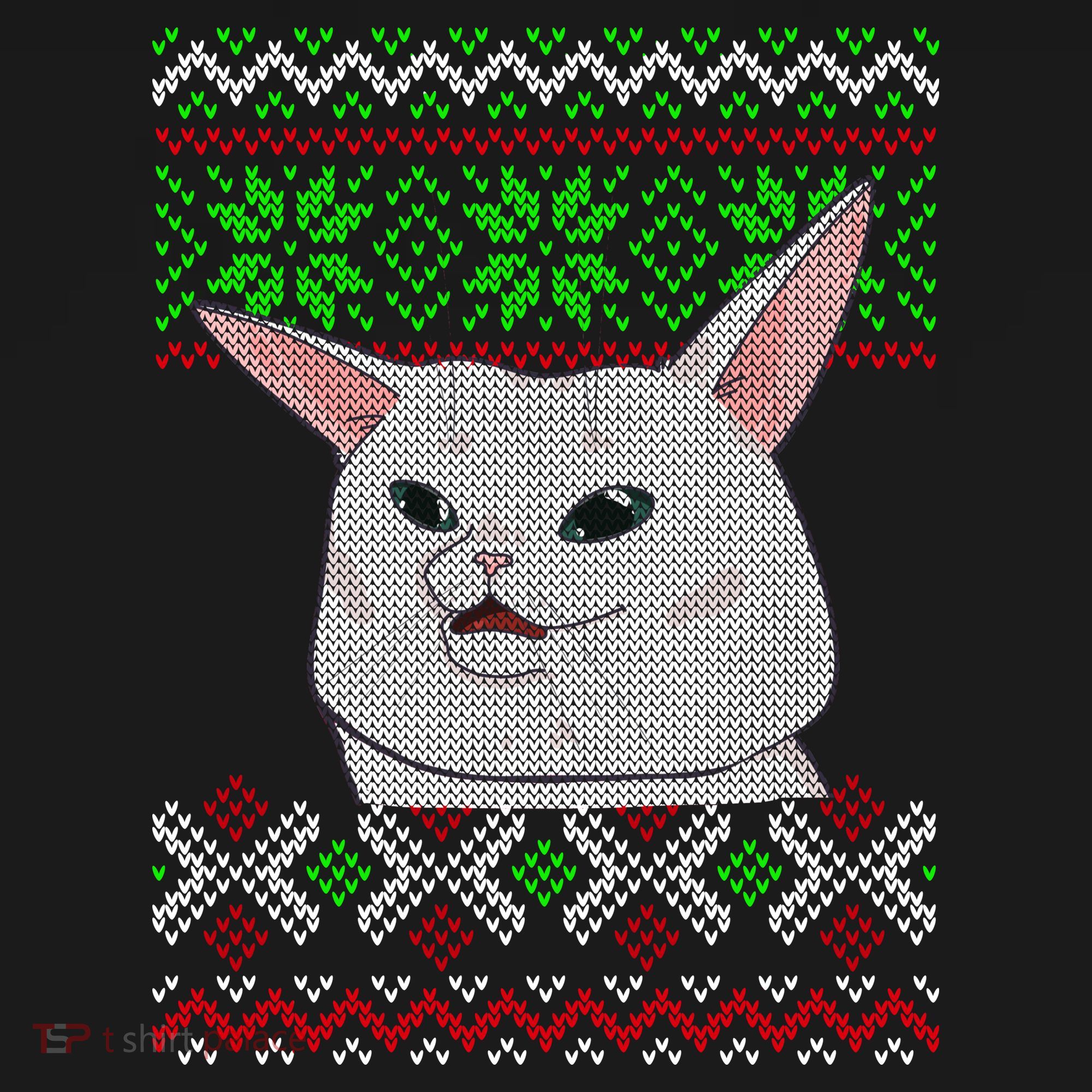 Woman Yelling At A Cat Ugly Christmas Sweater Meme Women's Hoodie