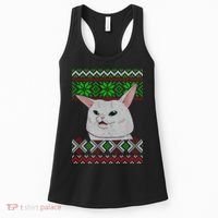 Woman Yelling At A Cat Ugly Christmas Sweater Meme Women's Tank Top thumb 0