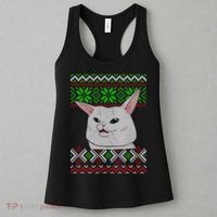 Woman Yelling At A Cat Ugly Christmas Sweater Meme Women's Tank Top thumb 3