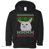 Woman Yelling At A Cat Ugly Christmas Sweater Meme Toddler Hoodie thumb 0
