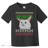 Woman Yelling At A Cat Ugly Christmas Sweater Meme Toddler T-Shirt thumb 0