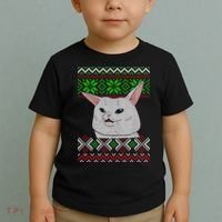 Woman Yelling At A Cat Ugly Christmas Sweater Meme Toddler T-Shirt thumb 2