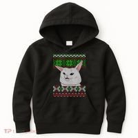 Woman Yelling At A Cat Ugly Christmas Sweater Meme Kids Hoodie thumb 0