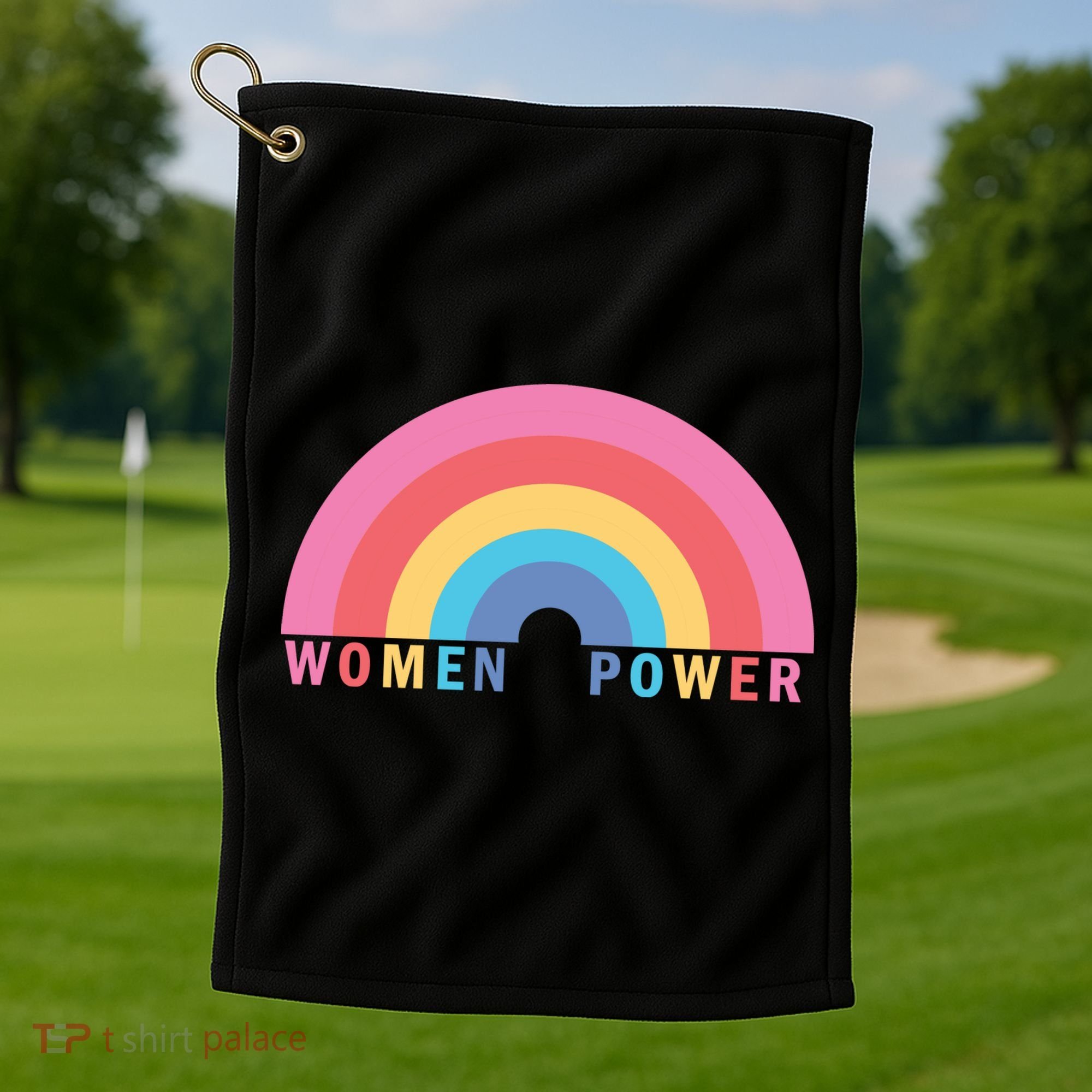 Women Power Rainbow Golf Towel