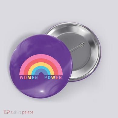 Women Power Rainbow Button