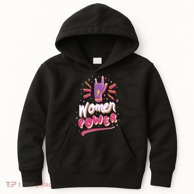 Women Power Rock Kids Hoodie