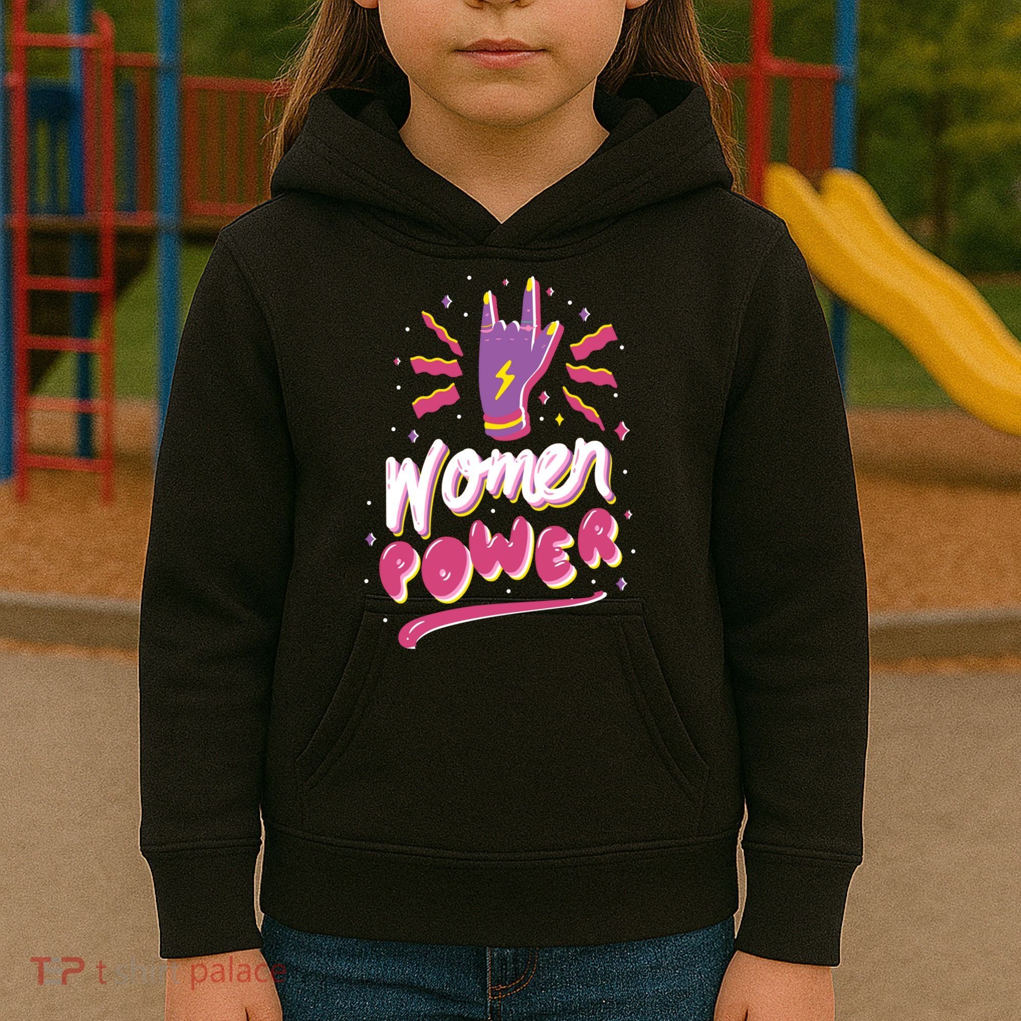 Women Power Rock Kids Hoodie