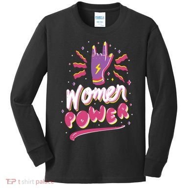Women Power Rock Kids Long Sleeve Shirt