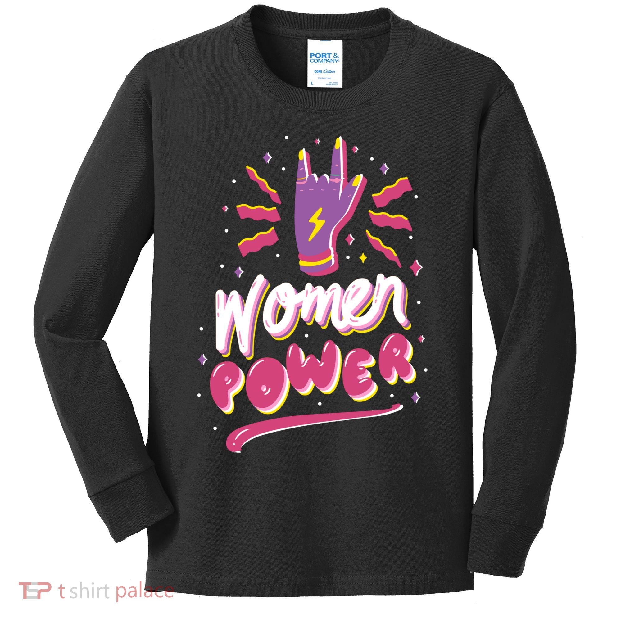 Women Power Rock Kids Long Sleeve Shirt