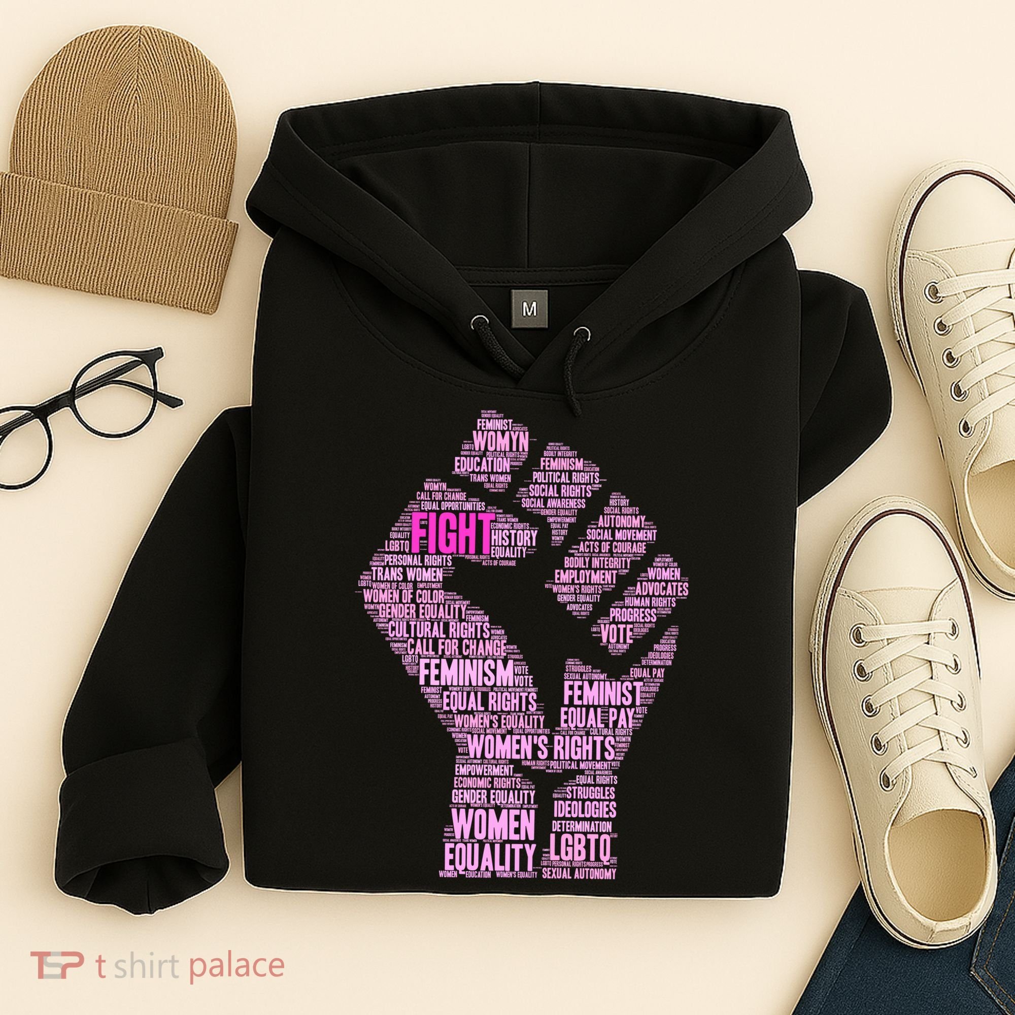 Women's March Equality Fist Mash Up Hoodie