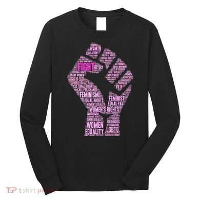 Women's March Equality Fist Mash Up Long Sleeve Shirt