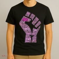 Women's March Equality Fist Mash Up T-Shirt thumb 3