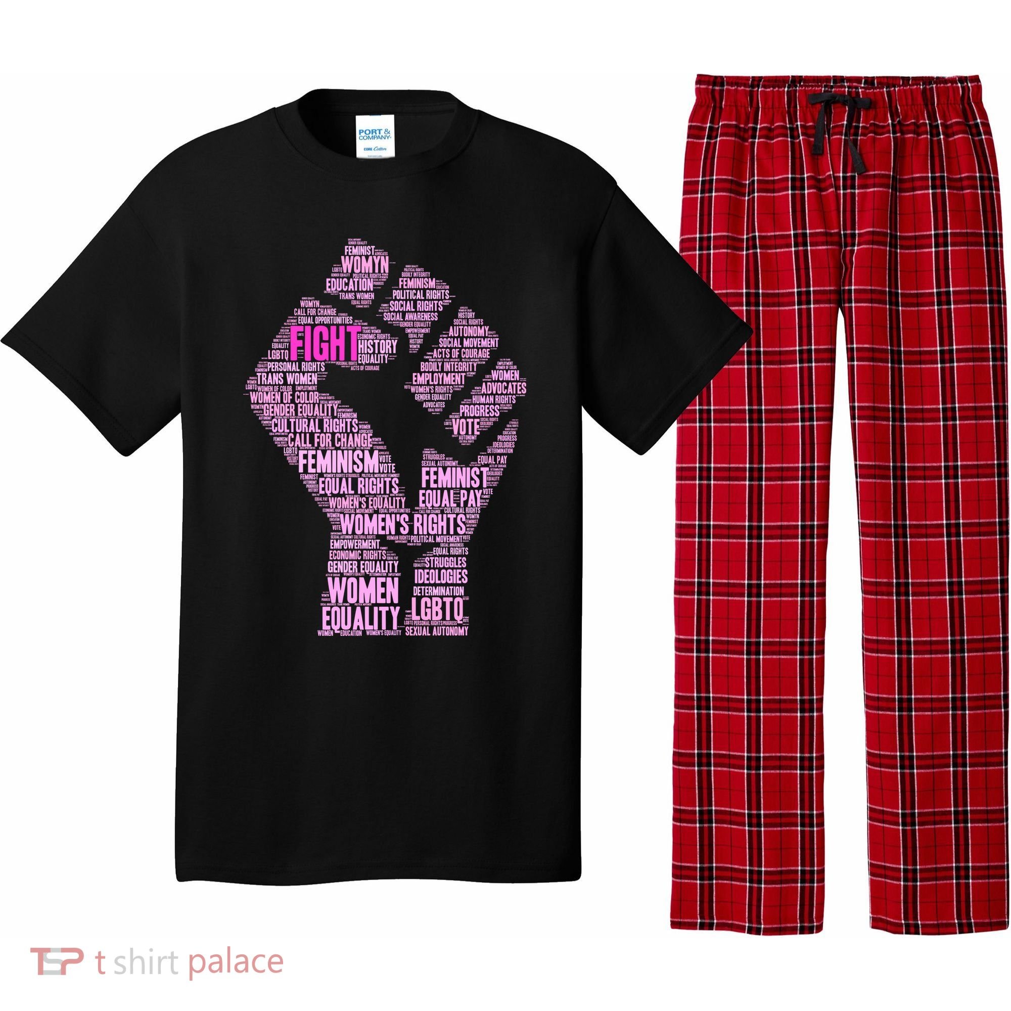 Women's March Equality Fist Mash Up Pajama Set