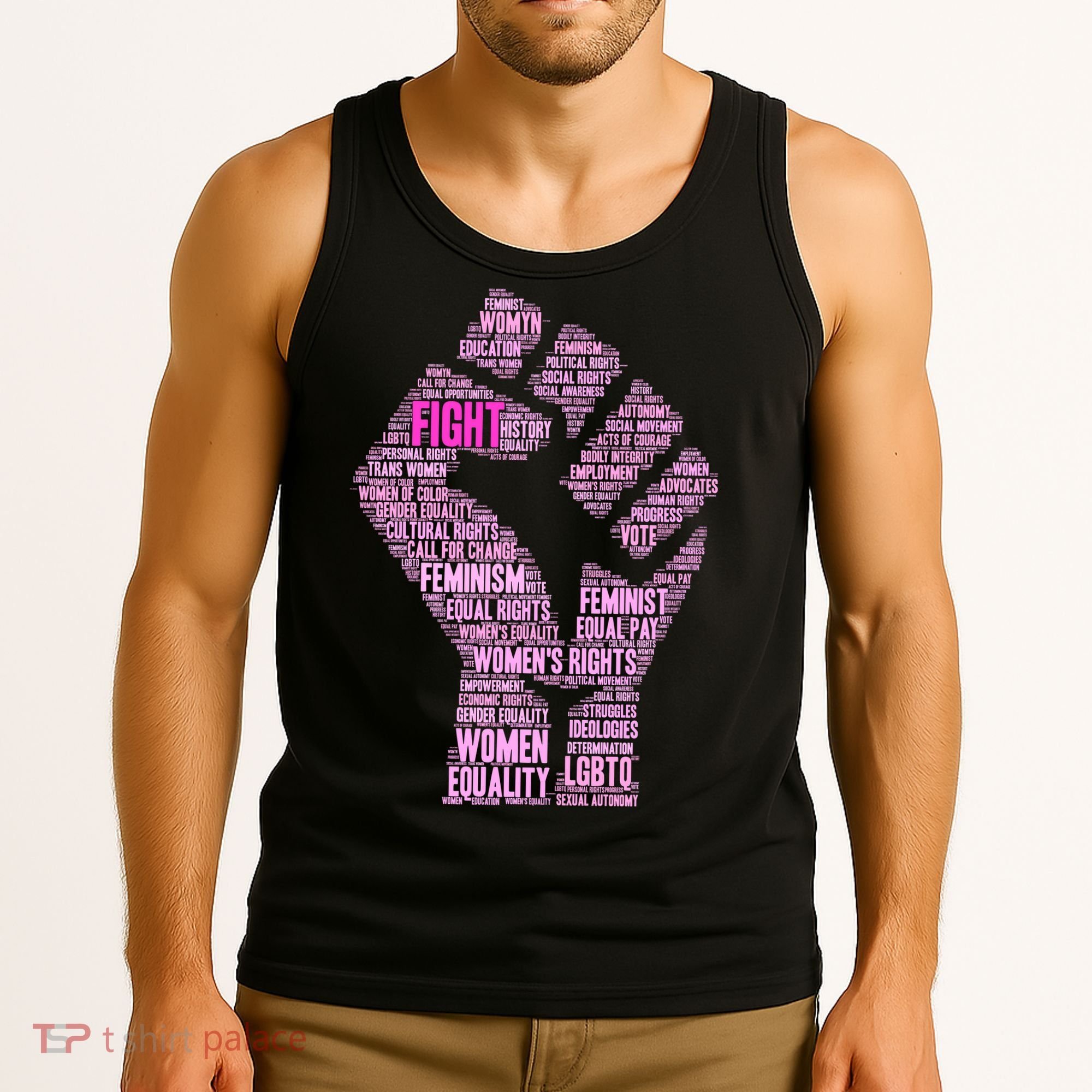 Women's March Equality Fist Mash Up Tank Top