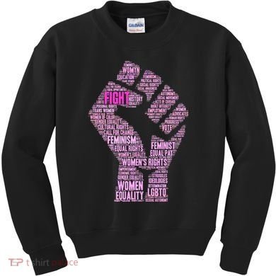 Women's March Equality Fist Mash Up Kids Sweatshirt