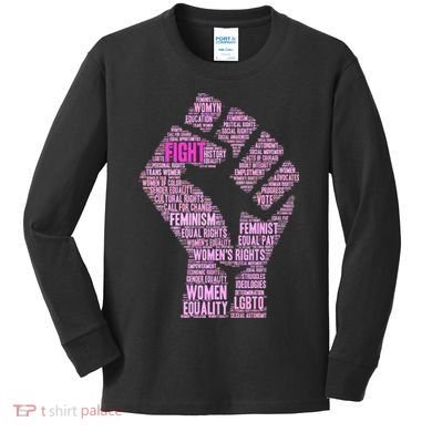 Women's March Equality Fist Mash Up Kids Long Sleeve Shirt