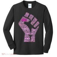 Women's March Equality Fist Mash Up Kids Long Sleeve Shirt thumb 0