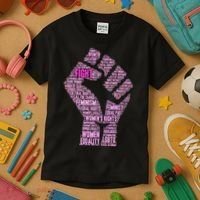 Women's March Equality Fist Mash Up Kids T-Shirt thumb 3