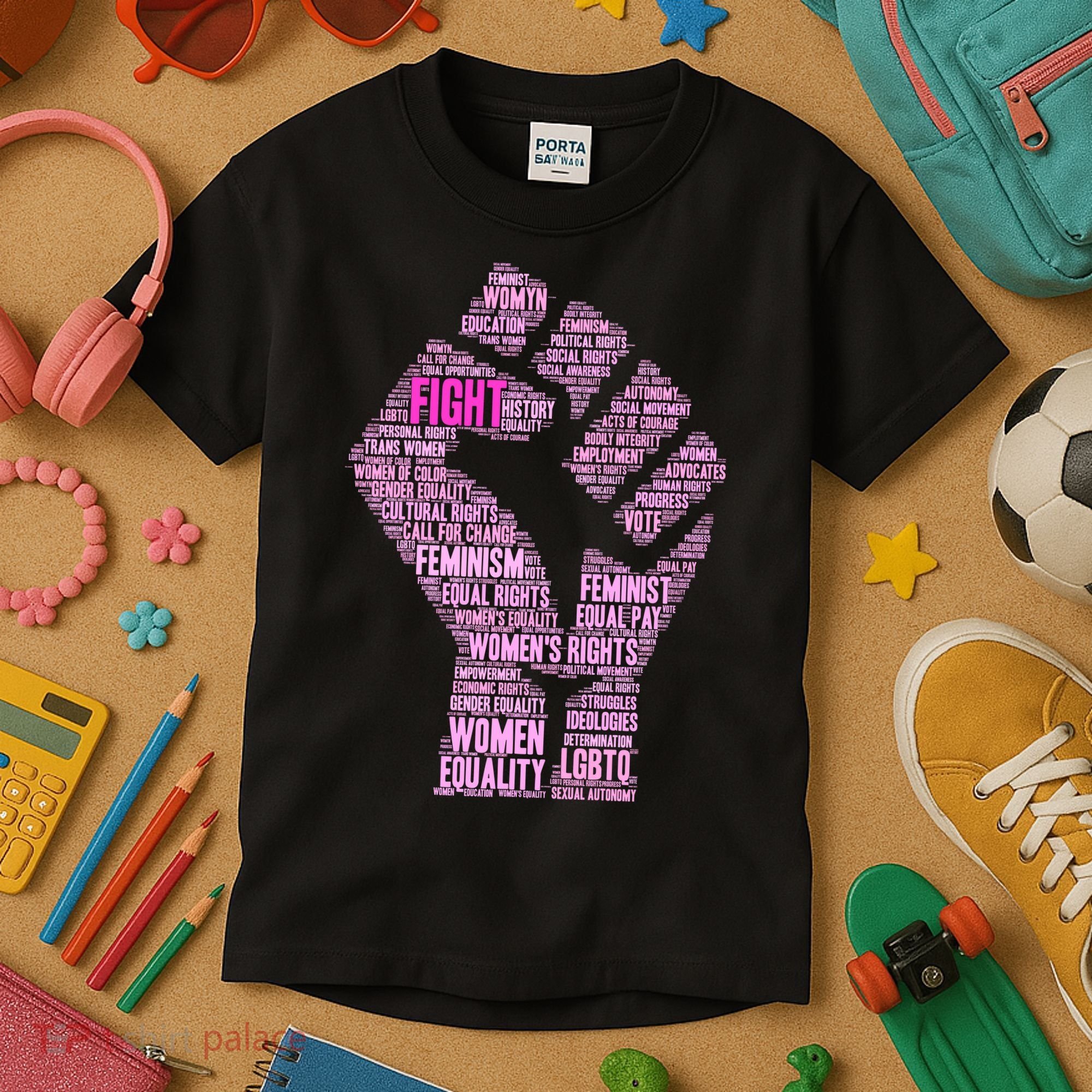 Women's March Equality Fist Mash Up Kids T-Shirt