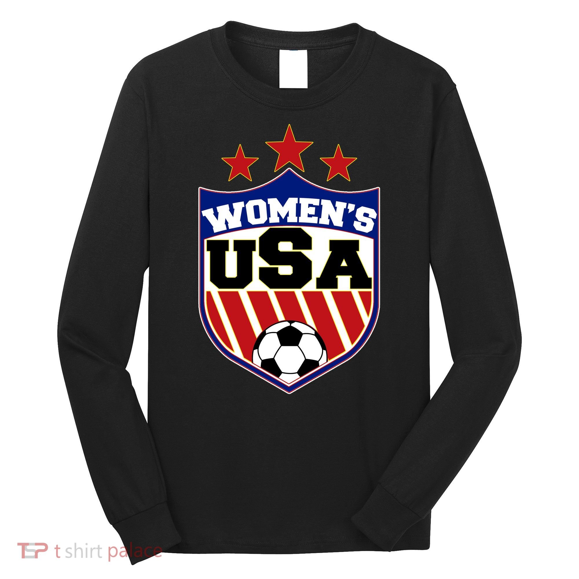 Womens Soccer USA Emblem Long Sleeve Shirt