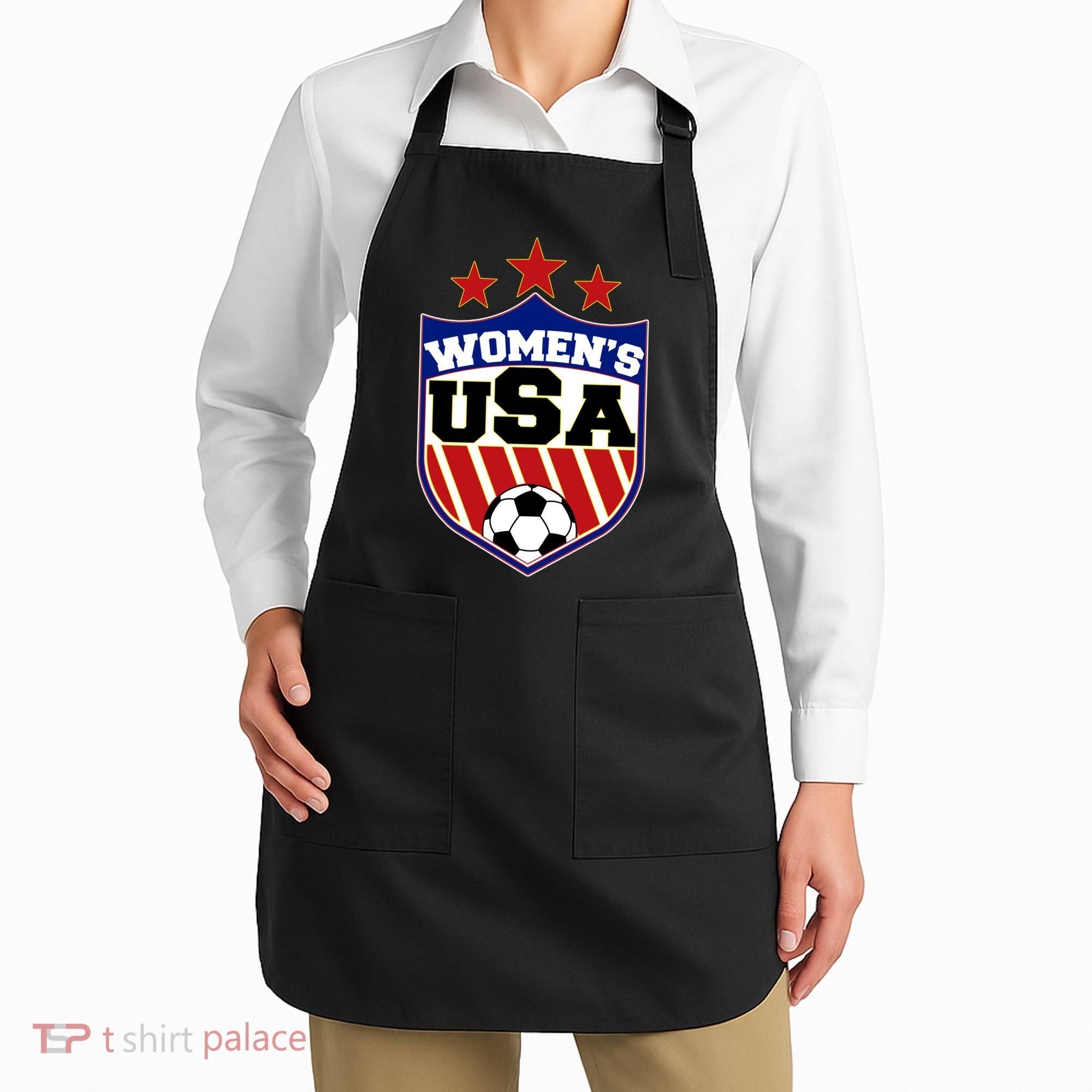 Womens Soccer USA Emblem Apron